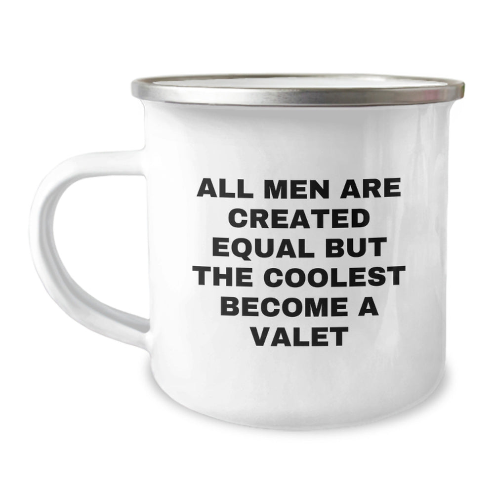 Funny Valet Gifts for Men, Unique Camping Mug with Quirky Quote, Graduation Unique Gifts from Friends or Family - Image 1