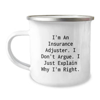 Load image into Gallery viewer, Funny Insurance Adjuster Gifts from Men, Gifts for Insurance Adjuster Friends and Coworkers on Valentine's Unique Camping Mug - Image 1