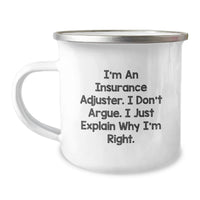 Load image into Gallery viewer, Funny Insurance Adjuster Gifts - Valentine's Unique Gifts from Friends for Insurance Adjuster Men - Camping Mug with Sarcasm Quote - Image 1