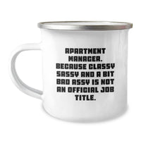Load image into Gallery viewer, Funny Apartment Manager Gifts for Men and Women - Camping Mug, Unique Christmas Memorable Presents for Coworkers, Friends and Family - Image 1
