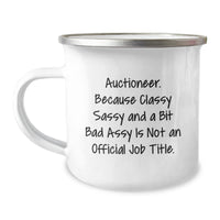 Load image into Gallery viewer, Auctioneer Gifts for Men - Stylish Camping Mug with Funny Quote - Gifts from Friends - Birthday Unique Gifts for Auctioneer - Image 1
