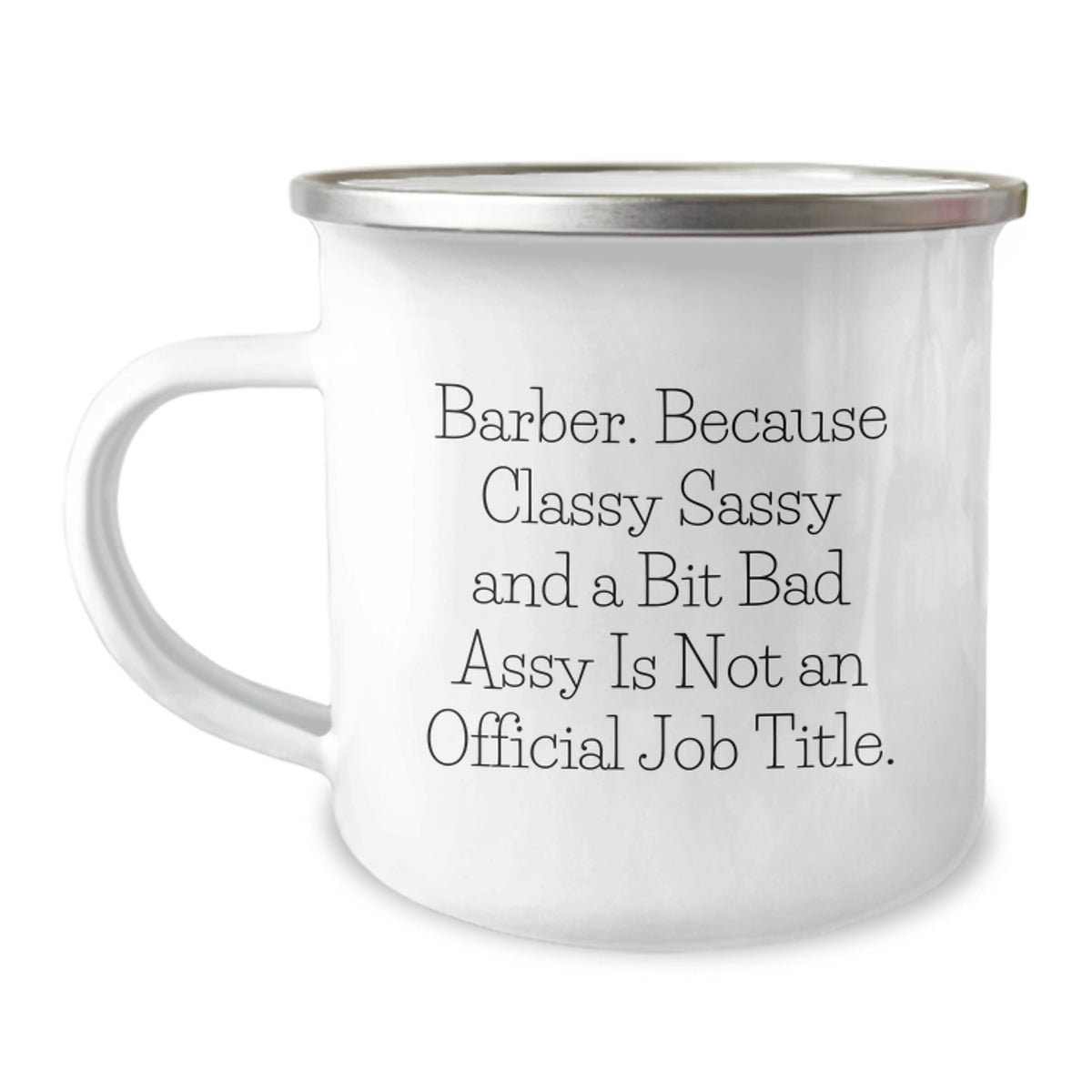 Funny Barber Gifts from Men for Barber Friends - Barber Humor Camping Mug - Image 1