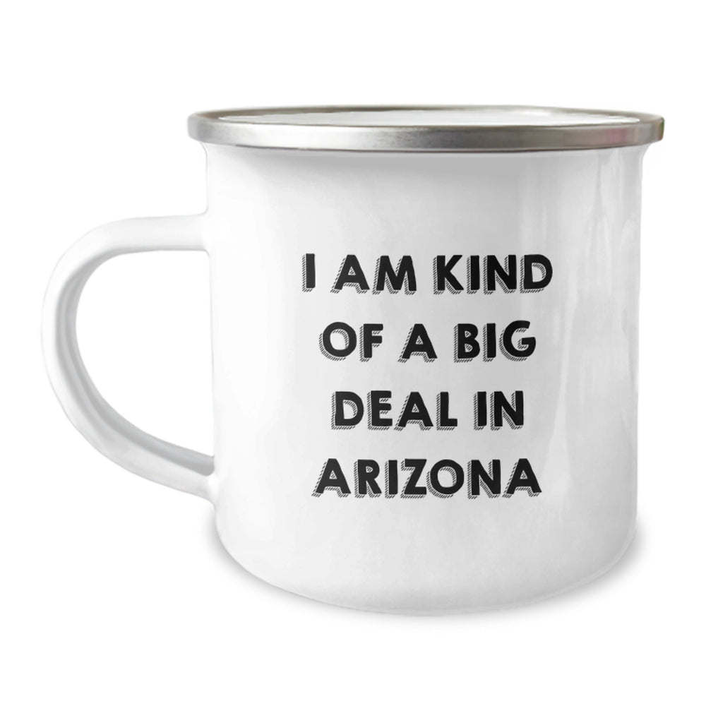 Funny Arizona Gifts for Men Friends Coworkers - 'I Am Kind Of A Prime Selection' Enamel Camping Mug, 12 oz Stainless Steel, Perfect for Graduation - Image 1