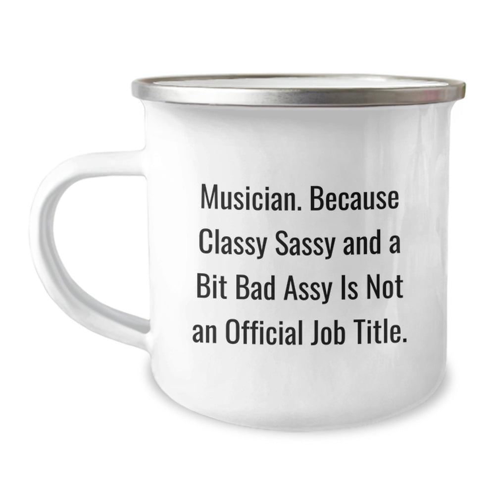Funny Musician Gifts from Friends, Christmas Unique Presents for Rockstar Musician, 12 oz Camping Mug - Image 1
