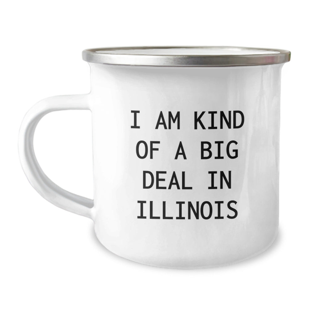 Illinois Proud Gifts for Men from Friends and Family - 'I Am Kind of a Prime Selection' Funny Camping Mug - Image 1