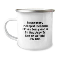 Load image into Gallery viewer, Funny Respiratory Therapist Gifts for Christmas, Classy Sassy And A Bit Fearlessy Mug for Men Women Friends Family, Camping Thermos - Image 1
