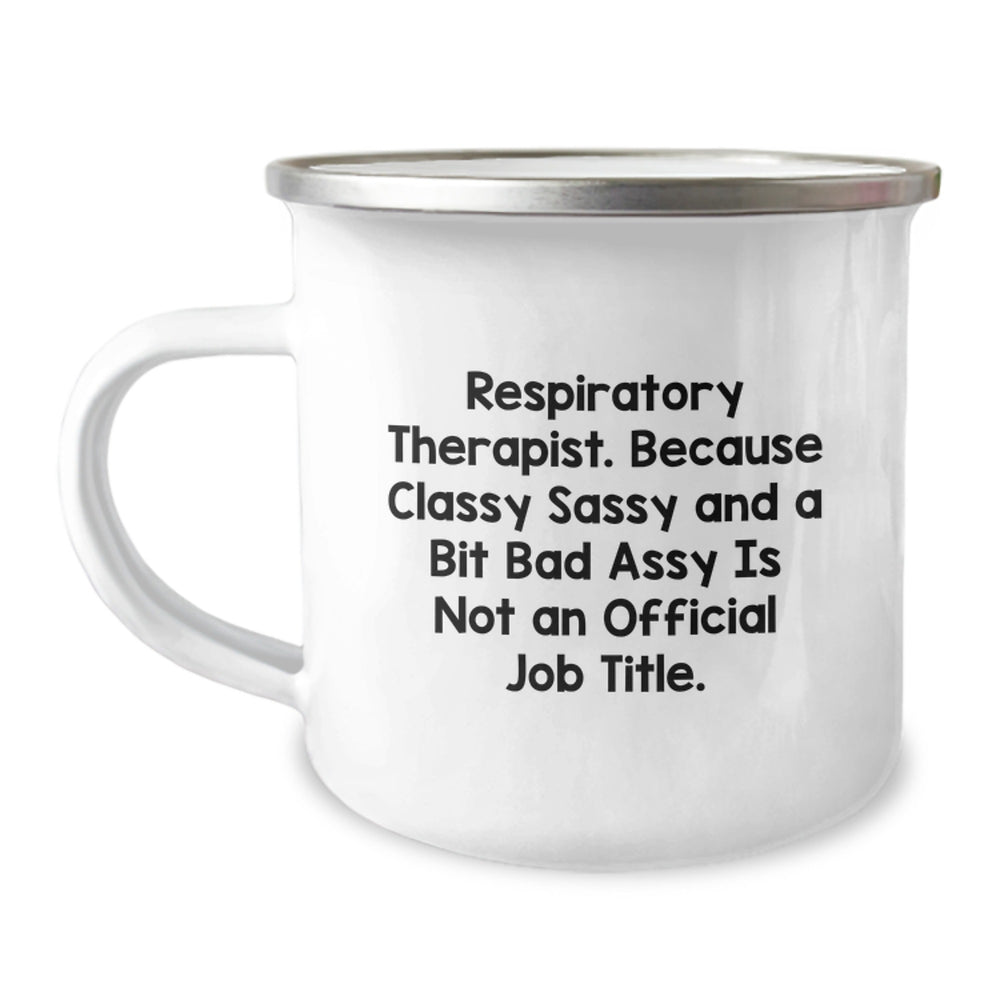 Funny Respiratory Therapist Gifts for Christmas, Classy Sassy And A Bit Fearlessy Mug for Men Women Friends Family, Camping Thermos - Image 1