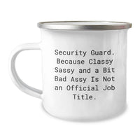 Load image into Gallery viewer, Security Guard Funny Quote Gifts from Friends, Valentine's Unique Gifts for Security Guard Men, Stainless Steel Camping Mug with Enamel Finish - Image 1