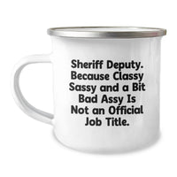 Load image into Gallery viewer, Sheriff Deputy Gifts from Friends - Funny Camping Mug for Men, Women, Valentine's Unique Gifts for Sheriff Deputy - Image 1