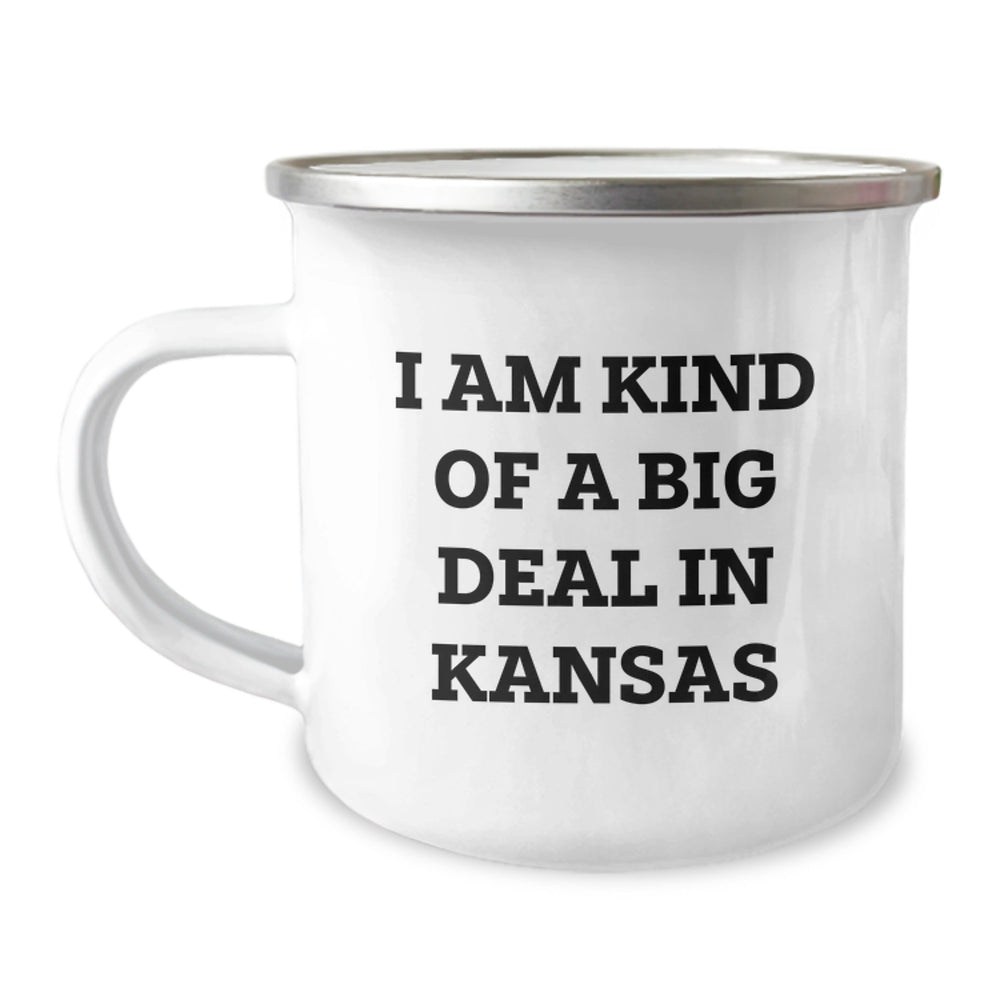 Kansas Proud Camping Mug, 'I Am Kind Of A Prime Selection In Kansas', Unique Gifts for Kansas Lovers from Friends and Family - Image 1
