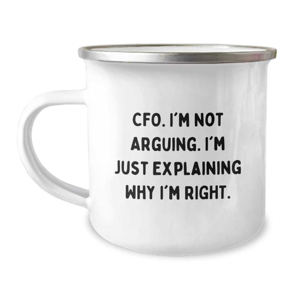 Funny CFO Gifts for Men, Christmas Unique Mugs from Friends, CFO I'm Not Arguing Mugs for Camping - Image 1