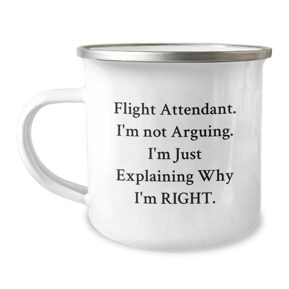 Funny Flight Attendant Gifts for Men from Friends and Family - Flight Attendant Christmas Unique Gifts, Camping Mug with Inspirational Quote, 'I'm Not Arguing, I'm Just Explaining Why I'm Right.' - Image 1