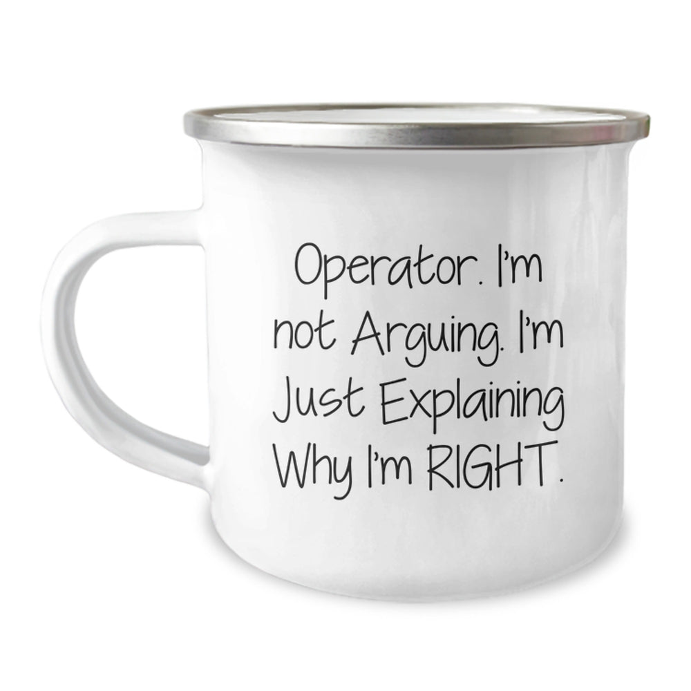Funny Operator Gifts for Men, Christmas Unique Mugs for Friends, Operator Camping Mug with Inspirational Quote - Image 1