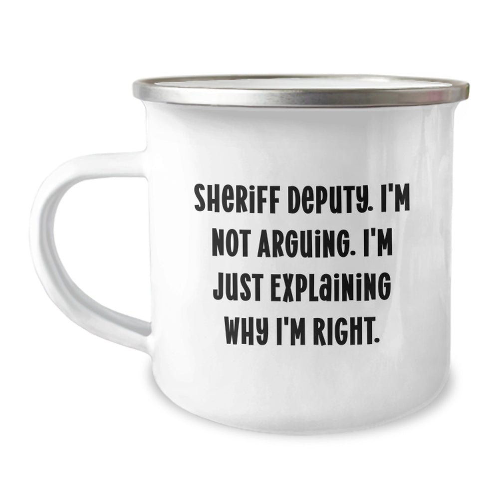 Funny Sheriff Deputy Camping Mug Gifts from Friends and Family for Christmas Morning - Image 1