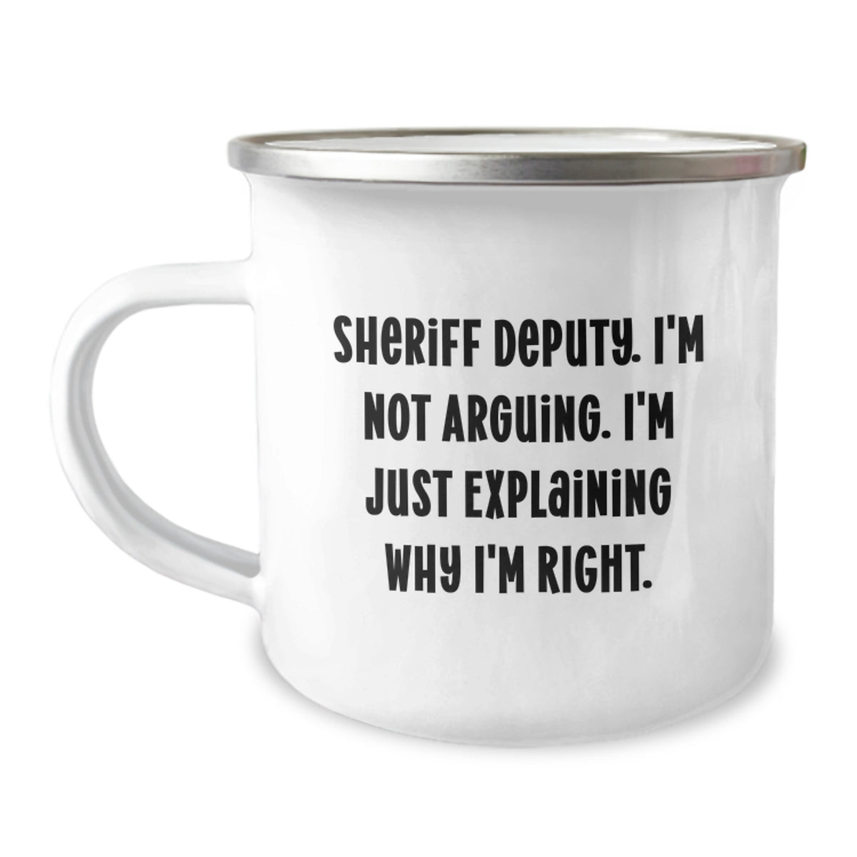 Funny Sheriff Deputy Camping Mug Gifts from Friends and Family for Christmas Morning - Image 1