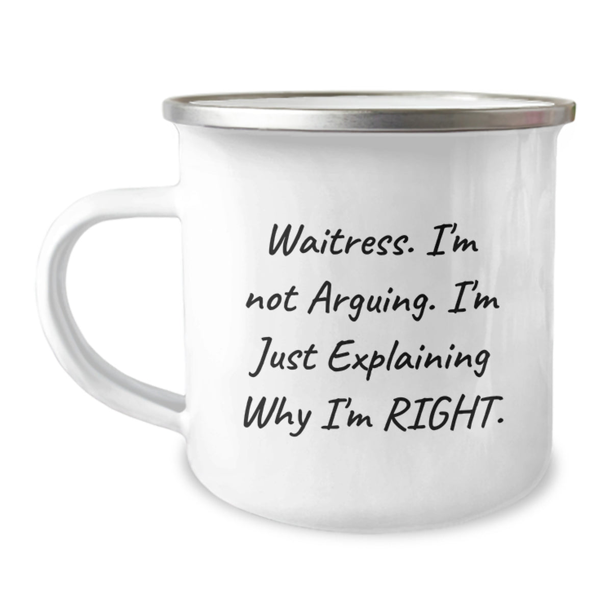 Funny Waitress Gifts from Family Friends Christmas Unique Mugs 'I'm Not Arguing I'm Just Explaining Why I'm Right' Stainless Steel - Image 1