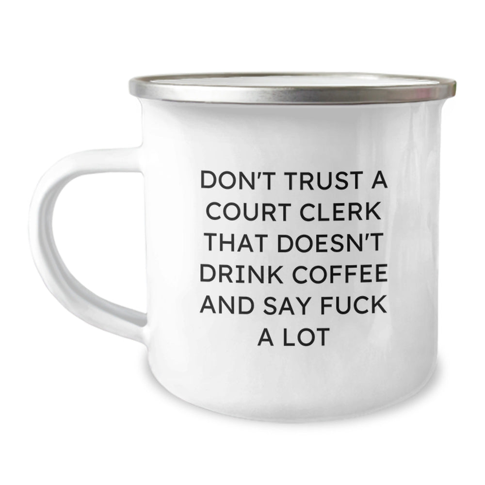 Funny Court Clerk Gifts for Men, Court Clerk Mugs for Christmas Unique Gifts from Friends, 'Don't Trust A Court Clerk' - Image 1