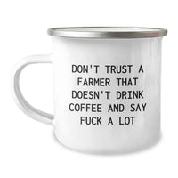 Load image into Gallery viewer, Funny Farmer Gifts from Friends for Men - Don't Trust a Farmer That Doesn't Drink Coffee and Say a Lot - Christmas Unique Gifts for Farmers - Image 1