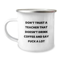 Load image into Gallery viewer, Funny Teacher Camping Mug Gifts from Friends for Birthday Unique Teacher - Image 1