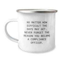 Load image into Gallery viewer, Compliance Officer Gifts from Friends - Funny Valentine's Camping Mug - Never Forget The Reason You Became A Compliance Officer. - Image 1