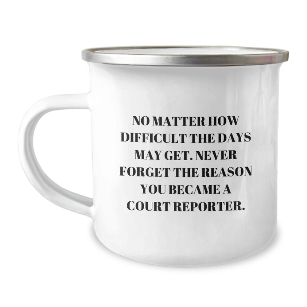 Funny Inspirational Court Reporter Gifts from Friends - Unique Christmas Unique Gifts for Court Reporters Camping Mug - Image 1