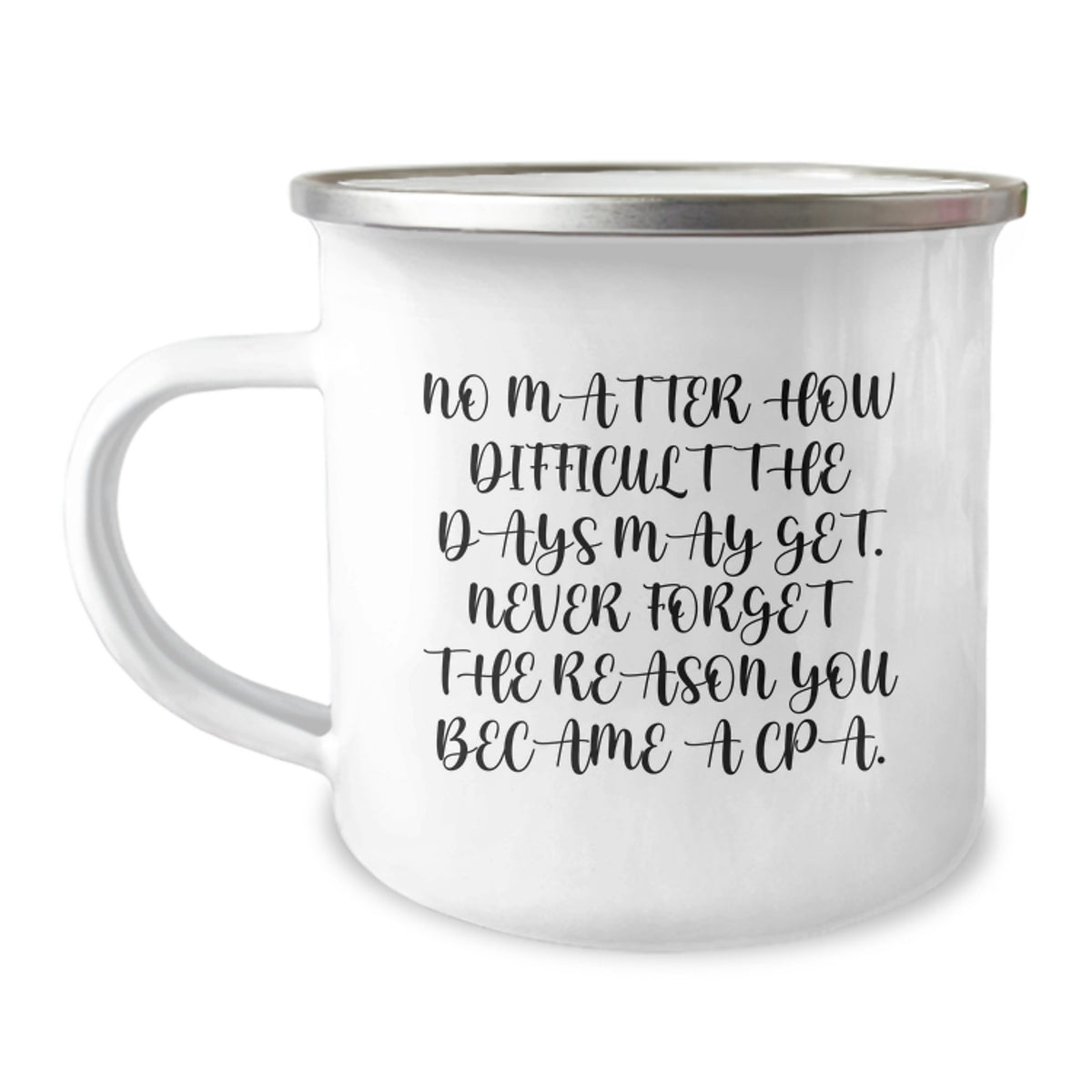 Funny Inspirational CPA Gifts for Men from Friends, Unique Christmas Unique Gifts, Funny Camping Mug with No Matter How Difficult The Days May Get. Never Forget The Reason You Became A CPA. - Image 1
