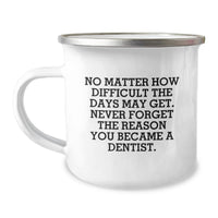 Load image into Gallery viewer, Funny Inspirational Dentist Gifts for Men Camping Mug - Gifts from Family to Dentists on Mother's Day - Image 1