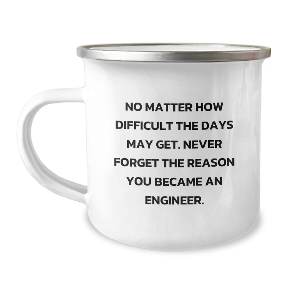 Funny Engineer Gifts for Men Christmas Unique Presents from Family Friends Coworkers - 'Never Forget The Reason You Became An Engineer' Camping Mug - Image 1