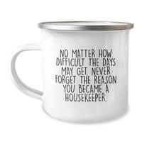 Load image into Gallery viewer, Funny Housekeeper Gifts, Camping Mug, Inspirational Quote for Housekeeper - Gifts from Men to Housekeeper - Christmas Unique Gifts, Funny Housekeeper Mugs - Image 1
