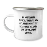 Load image into Gallery viewer, Law Enforcement Officer Gifts, Inspirational Camping Mug for Men, Valentine's Unique Gifts from Friends to Law Enforcement Officer Heroes, Never Forget Why You Serve - Image 1