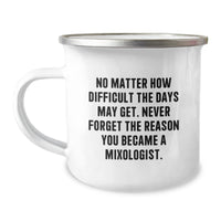 Load image into Gallery viewer, Funny Mixologist Christmas Unique Gifts from Friends to Mixologist Men, Inspirational Camping Mug for Bar Keepers, &#39;Never Forget The Reason You Became A Mixologist&#39; Quote - Image 1
