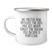 Load image into Gallery viewer, Funny Mortician Gifts from Friends for Mortician - Birthday Unique Gifts - Camping Mug with Inspirational Quote - Gifts for Mortician Men - Image 1