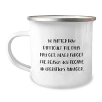 Load image into Gallery viewer, Funny Inspirational Camping Mug Gifts for Operations Manager - Never Forget Your Reason, Gifts from Friends, Operations Manager Graduation Unique Gifts - Image 1