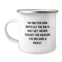 Load image into Gallery viewer, Gifts from Family for Priest - Inspirational Camping Mug for Father's Day - Never Forget the Reason - 12 oz Stainless Steel - Image 1