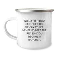 Load image into Gallery viewer, Rancher Gifts from Men for Christmas Unique Christmas Unique Gifts, Funny Inspirational Quote Camping Mug for Ranchers, 12 oz Stainless Steel Mug - Image 1
