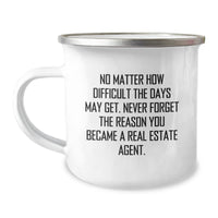 Load image into Gallery viewer, Funny &#39;Never Forget The Reason You Became A Real Estate Agent&#39; Camping Mug Gifts for Real Estate Agent Friends and Family from Real Estate Agent Lovers - Image 1
