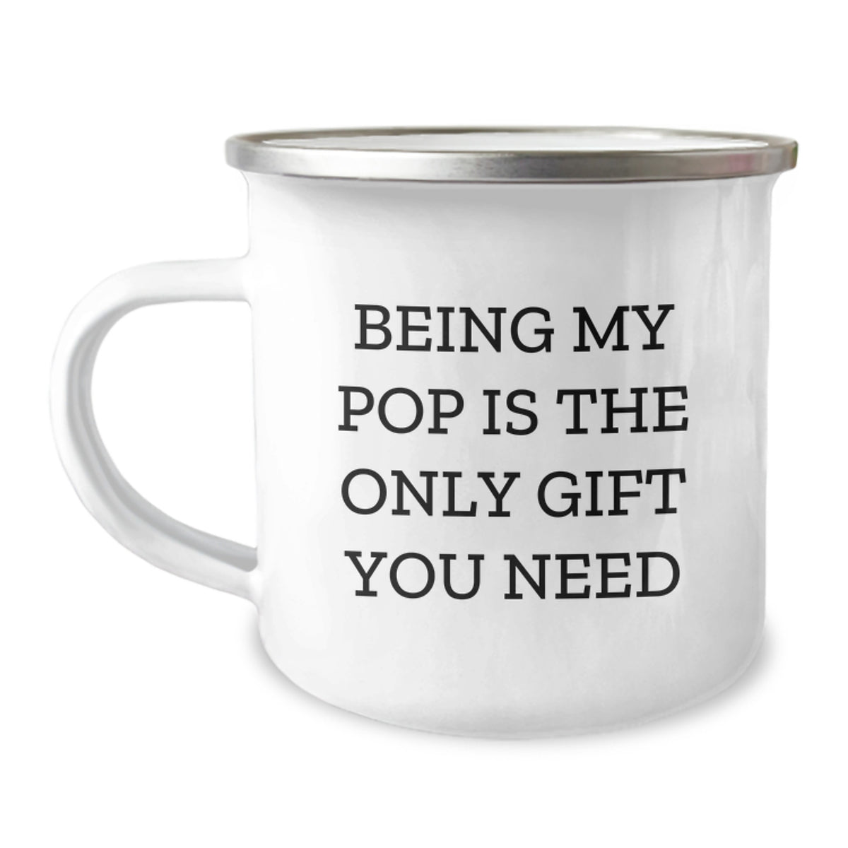 Funny Camping Gifts for Dad Pop, Pop Unique Christmas Unique Gifts from Family, Being My Pop Is The Only Gift You Need Funny Camping Mug - Image 1