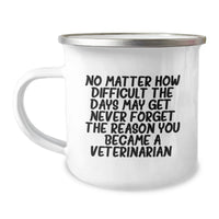 Load image into Gallery viewer, Veterinarian Camping Mug - Funny Quote for Veterinary Friends, Valentine's Unique Gifts from Friends to Veterinarians, 12 oz Stainless Steel with Enamel Finish - Image 1