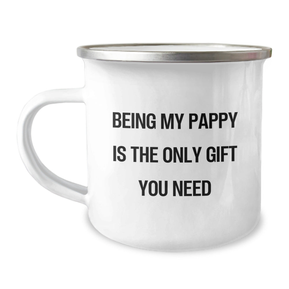 Funny Pappy Gifts for Men from Family - Camping Mug with Quote Being My Pappy Is The Only Gift You Need, Christmas Unique Mugs for Dad - Image 1