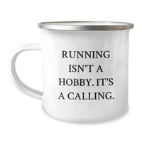 Load image into Gallery viewer, Funny Running Quotes Gifts from Men for Women Valentine's Unique Camping Mugs, 'Running Isn't A Hobby. It's A Calling.' - Image 1