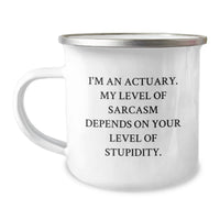 Load image into Gallery viewer, Funny Actuary Gifts for Friends and Family, I'm An Actuary, My Level Of Sarcasm Depends On Your Level Of Stupidity, Valentine's Unique Actuary Mug - Image 1