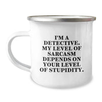 Load image into Gallery viewer, Funny Detective Christmas Unique Gifts - Camping Mug for Men, Women, Coworkers - Sarcastic Humor, Perfect for Detective Lovers, Unique Presents from Friends - Image 1
