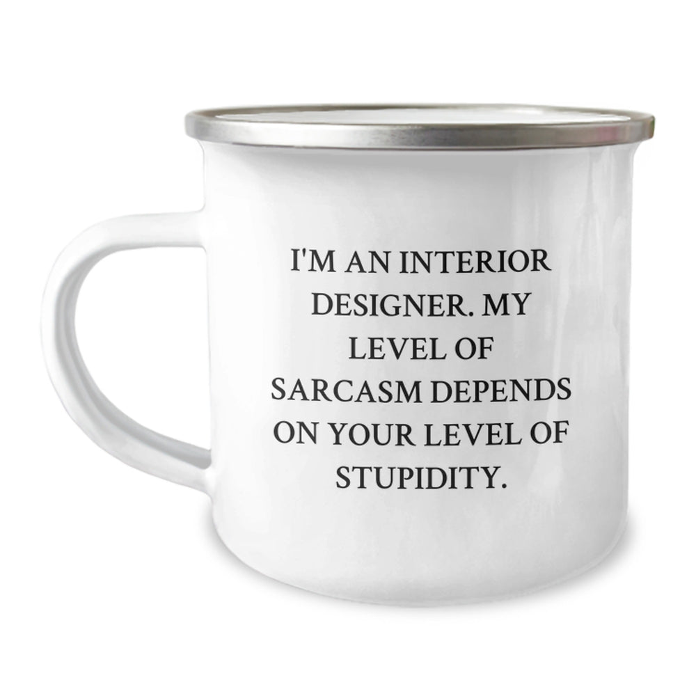 Funny Interior Designer Christmas Unique Gifts from Friends for Interior Designer Camping Mug - Image 1