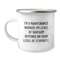 Load image into Gallery viewer, Funny Gifts from Friends for Maintenance Worker - Sarcasm Mug, Perfect Camping Mug for Birthday, Unique Maintenance Worker Gifts - Image 1