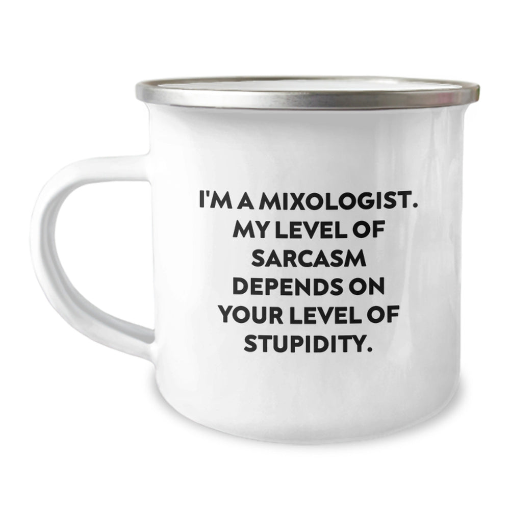Funny Mixologist Gifts for Men - Sarcasm Christmas Camping Mug, Perfect for Friends and Family - Image 1