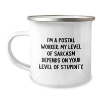 Load image into Gallery viewer, Funny Postal Worker Birthday Unique Gifts from Family to Coworkers - Camping Mug with Inspirational Quote - Image 1