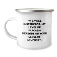 Load image into Gallery viewer, Funny Yoga Instructor Gifts, Sassy Camping Mug for Yoga Lovers, Perfect Christmas Unique Gifts from Friends for Him or Her - Image 1
