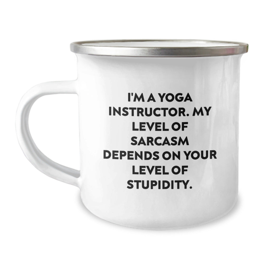 Funny Yoga Instructor Gifts, Sassy Camping Mug for Yoga Lovers, Perfect Christmas Unique Gifts from Friends for Him or Her - Image 1
