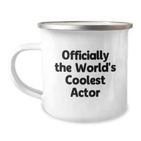 Load image into Gallery viewer, Funny Actor Gifts for Mom - Officially The World's Coolest Actor, Fun Camping Mug Gifts from Mom to Actor, 12 oz Stainless Steel - Image 1