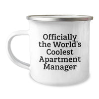 Load image into Gallery viewer, Funny Apartment Manager Birthday Unique Gifts from Men - Officially World's Coolest Apartment Manager Enamel Camping Mug, 12 oz Stainless Steel - Image 1